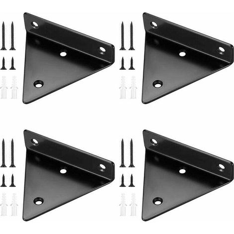 Kaelt - 4 Pi��ces Supports d'��tag��re Flottants, Supports �� Tablettes Muraux Triangulaires Invisibles, Equerre Etagere Murale M��tal pour ��tag��re (1/5)