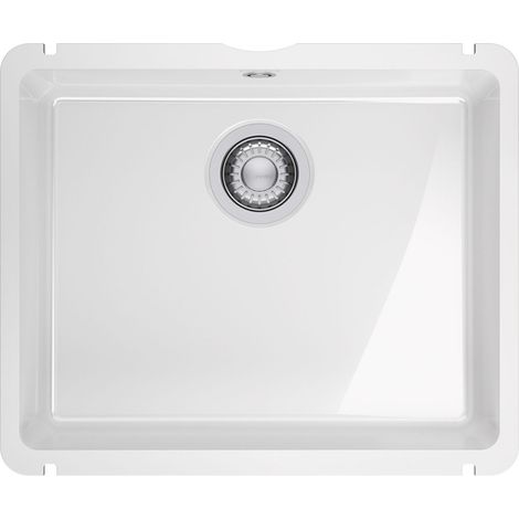 Franke – Évier de cuisine Kubus Fraceram KXK 110-51 blanc – 545 x 454 mm – sous-meuble 60 cm – vidage manuel – céramique durable (1/4)