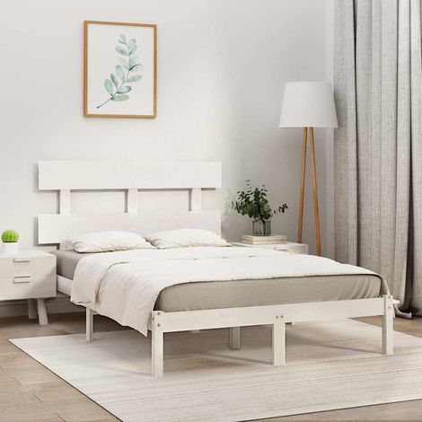 Estructura de cama madera maciza blanco 200x200 cm (1/5)