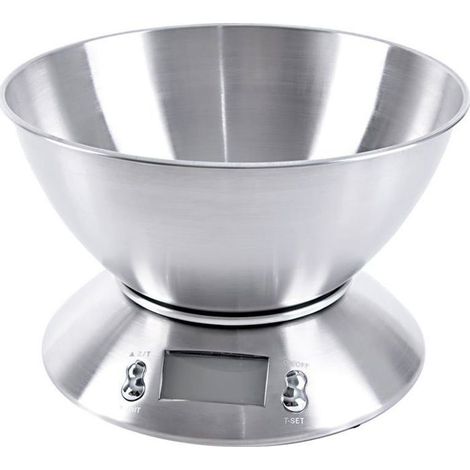 Bilancia da cucina in acciaio con ciotola elettronica da 5 kg, 2,2 l (1/3)