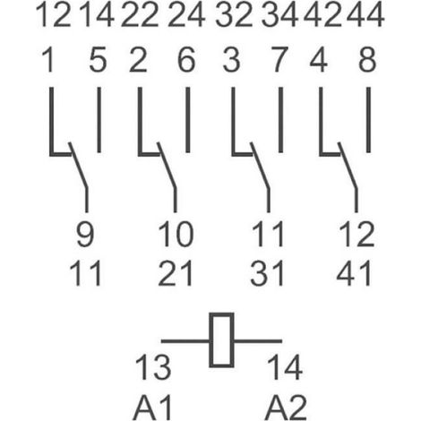 Relais enfichable - Finder - 55.34.9.024.0040 - 24 V/DC - 7 A - 4 inverseurs (1/3)