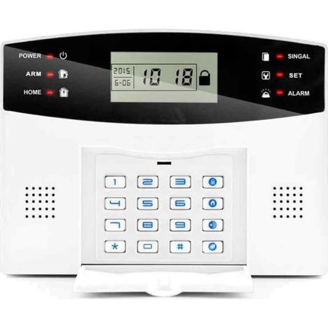 Système d'alarme GSM sans fil, écran LCD, kit de 18 pièces, de haute qualité et durable, design moderne et élégant, facile à utiliser et à installer, convient pour un usage. (1/3)