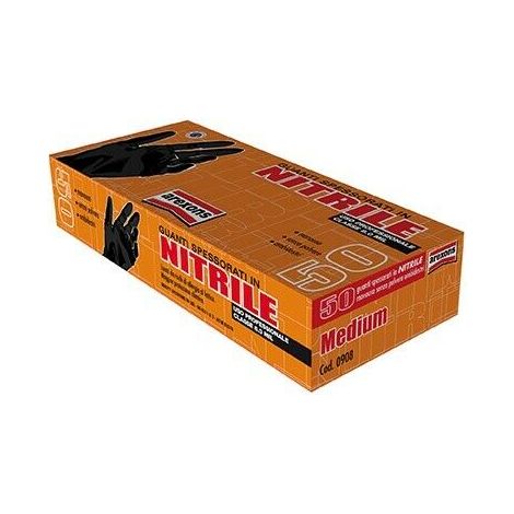 Guanti in Nitrile Monouso Neri da Lavoro Spessi Arexons Resistenti 50 pz. – Tg. XL