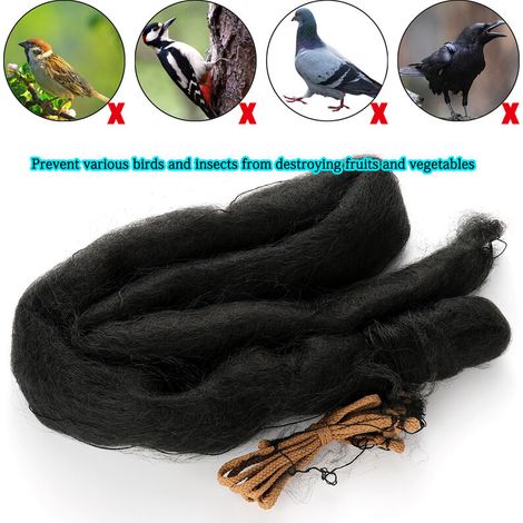 Filet Anti Oiseaux, Filet Oiseaux, Filet Protection Oiseaux, Filet Arbre Fruitier, Filet Oiseaux Noir Protégez Arbres Fruitiers Et Les Légume des Dommages Causés,20m