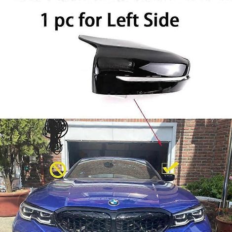 2x Außenspiegelkappen in Carbonfaser-Optik, schwarz, für BMW 3er, 4er, 5er, 7er, 8er, i3er (G11, G12, G15, G16, G30, G31, G38, G20, G21, G28) – Schwarz – Linke Seite – 1 Stück