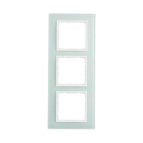 Marco 3 elementos Berker By Hager B7 10136909 Cristal blanco brillo