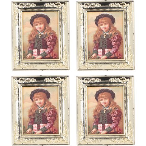 Lot de 4 cadres photo miniatures 1:12 pour maison de poupée, peinture à l'huile, accessoires de décoration Type A (1/5)