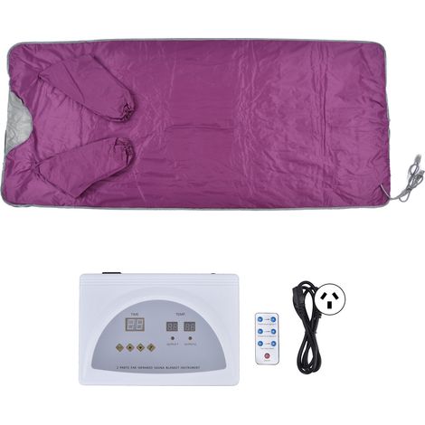 Couverture chauffante infrarouge lointain violette 650W, couverture de sudation amincissante avec manches pour maison, fiche AU 220V (1/5)