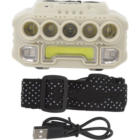Ultrahelle, per USB aufladbare Stirnlampe mit Bewegungssensor und Ladeanzeige, tragbare Outdoor-Stirnlampe