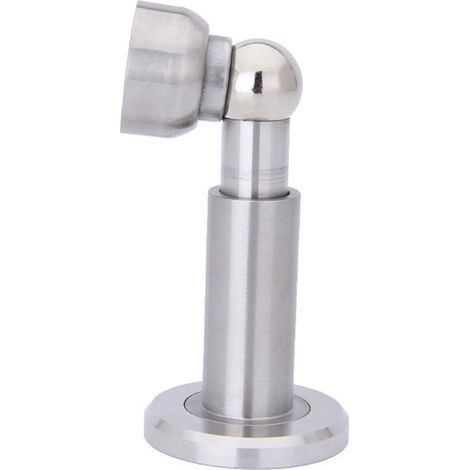 Tope magnético para puerta de altura regulable, tope magnético para puerta, soporte para puerta de acero inoxidable 304 con montaje en pared y suelo (color acero inoxidable) (1/4)