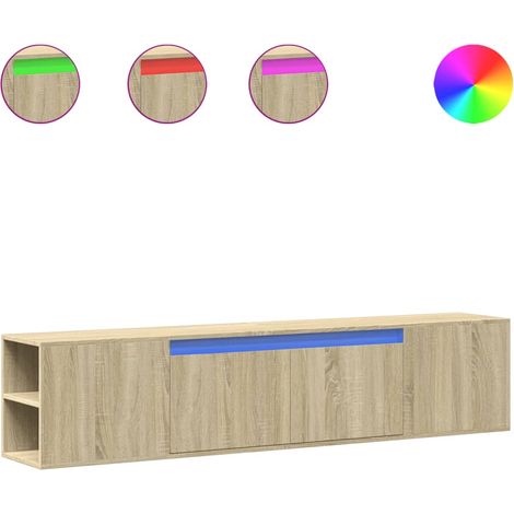 Maison Exclusive - TV-Wandschrank mit LED-Beleuchtung Sonoma-Eich