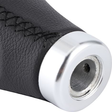 Pommeau de levier de vitesse universel en cuir véritable (noir) pour voiture (1/5)