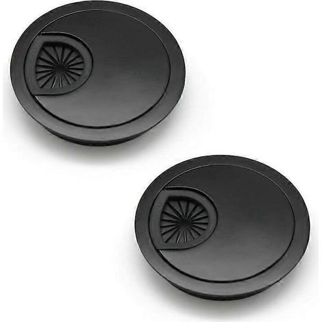 60-mm-Stücke  Kabelmanagement für Schreibtische und Arbeitsplatten  Farbe: Schwarz  Material: Zinklegierung
