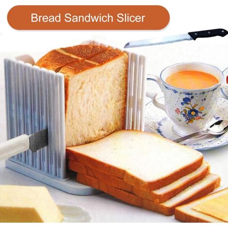 Bread Slicer - Adjustable Toast Cutting Guide - For Homemade Loaves - Foldable And Space Saving - 1 Unit