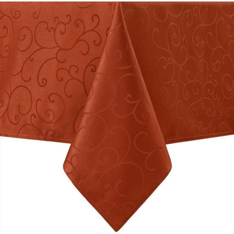 Nappe lavable 300x150 cm Orange, Jacquard Damas, imperméable
