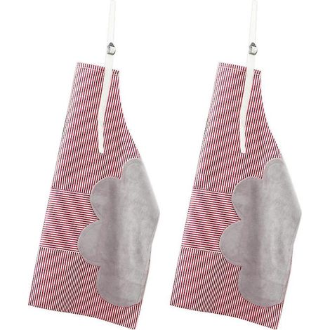 Wasserdichte Küchenschürze mit verstellbarem Latz für Damen, mit Tasche und korallenfarbenem Futter.