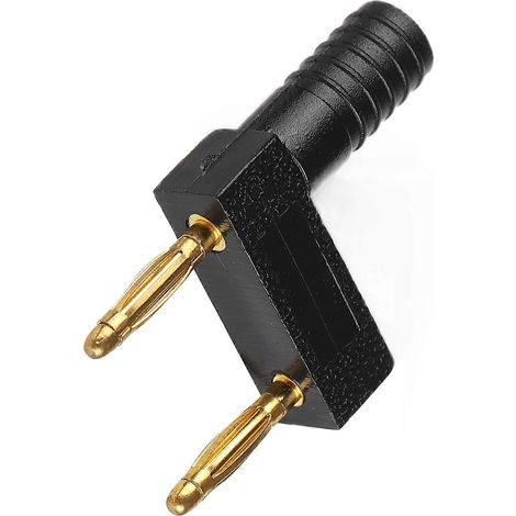 10 connecteurs de câble DIY à double rangée de fiches bananes U52 de 2 mm, pas de 10 mm, noir. (1/2)