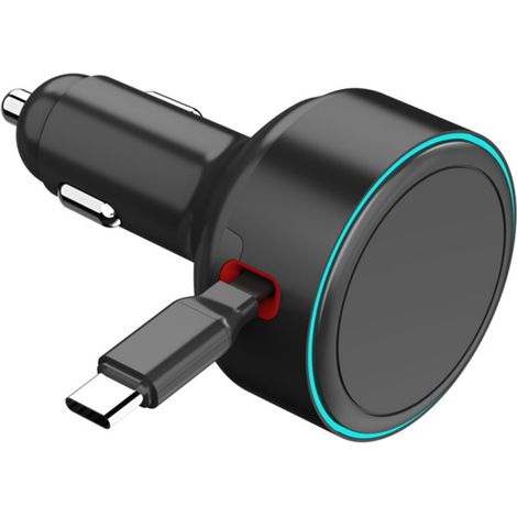 Adaptateur de charge en aluminium 60 W avec cordon rétractable