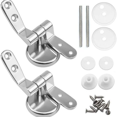 Scharnierverschlüsse für Toilettensitze, 2er-Pack Ersatzscharniere für Toilettensitze mit Befestigungselementen aus Legierung, Toilettensitzscharnier FLITI (1/4)