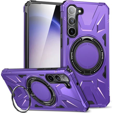 Custodia per Samsung Galaxy S24, rinforzata con supporto e piastra per il fissaggio, viola (1/5)