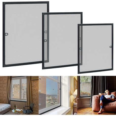 AUFUN Protection des insectes de la calandre pour les fenêtres 80×100cm Anthracite (1/5)