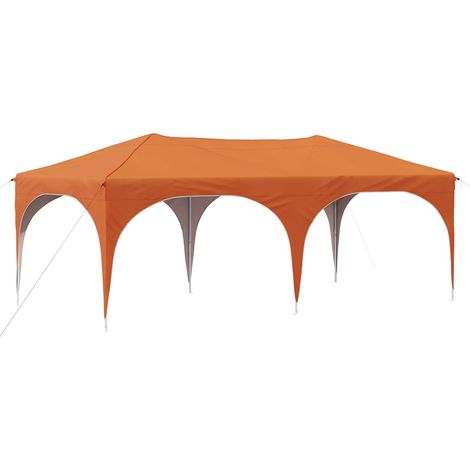 vidaXL Pop-up Party Tent 575 x 288 x 245 cm Orange Oxford Fabric (1/4)