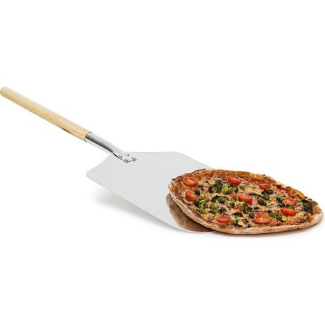 Pala rectangular para pizza PRI de 30,5 x 66 cm – Mango de madera barnizada – Metal fino para facilitar su transporte – Accesorio para horno de pizza (1/5)
