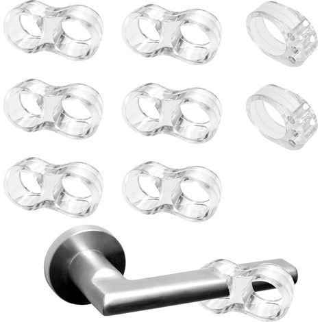 8-Piece Transparent PVC Door Stopper and Silicone Door Handle and Bumper Protection (2-O-Shape and 6-8-Shape) (1/5)