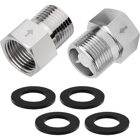 2 Pièces Adaptateur Fileté 1/2 Pouce Femelle à Mâle, Clapet Anti-Retour en Acier Inoxydable, Valve Unidirectionnelle pour Tuyaux d'Eau, Eaux Usées, Chauffe-Eau, Robinet de Cuisine et Canalisations de (1/5)