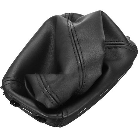1 Set bestehend aus schwarzem und silbernem ABS- und PU-Leder-Schaltknauf für 6-Gang-Schaltungen, Lederriemen, Staubschutzhülle und Schalthebel (1/4)