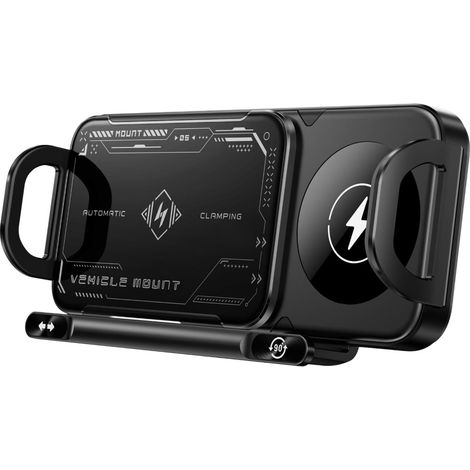 Chargeur De Voiture À Pince Automatique-chargeur De Voiture Sans Fil, Support De Téléphone De Charge Sans Fil Pour Voiture-support De Téléphone Portable De Sortie D'air De Voiture, Support De Navigati (1/5)