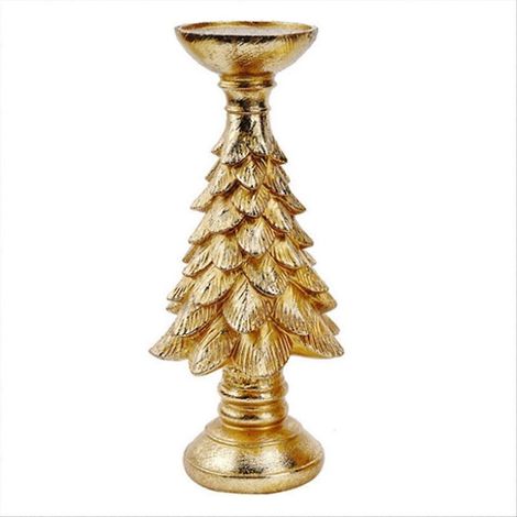 Bougeoir sapin de Noël rétro en résine, décoration festive pour Noël, fixation incluse, pièce unique (1/5)