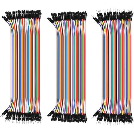 120 Pièces Câbles Jumper 20cm 40Pin M2F M2M F2F Jumper Wire Cable pour Breadboard, Fils Séparables Multicolores Connecteur (1/5)