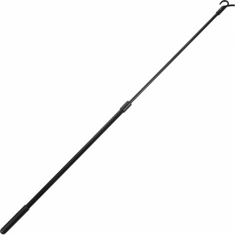 Tringle à rideaux de 61 cm (24 pouces) en alliage d'aluminium noir, longueur ajustable, facile à installer, idéale pour une utilisation domestique comme tringle à rideaux haute. (1/5)