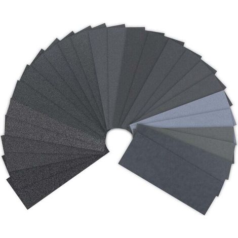 Papier de verre 60/120/240/400/600/800/1200/2000/2500/3000/5000/7000/10000 Grain Papier abrasif eau/sec 9 x 3,6 pouces, Utilisé pour polir le métal, le bois, les (26 Papier）,