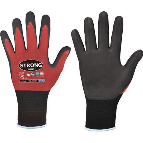 Guantes  PRECISOR  Talla 8  rojo/negro  EN 420,  EN 388  EPI II  STRONGHAND (1/4)