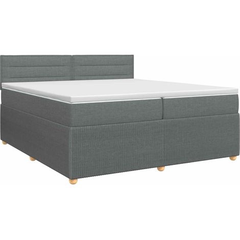 Maison Exclusive - Letto box spring con materasso Grigio Scuro 200 x 200 cm (1/5)
