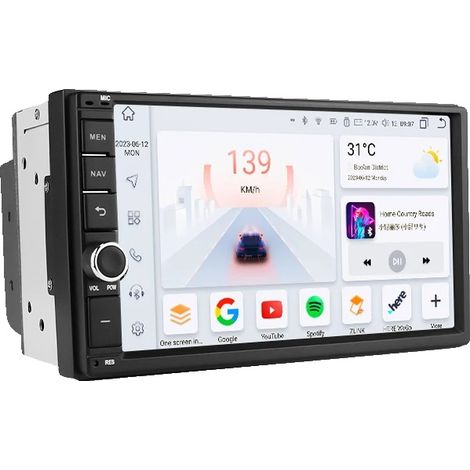 Radio para coche, tamaño de pantalla, reproductor de vídeo multimedia, compatible con navegación GPS universal para coche, S8 (8 núcleos, 8 GB, 128 GB) (1/2)