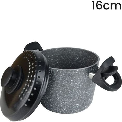 TRADE SHOP - Pentola Cuocipasta Antiaderente Con Coperchio Forato Per Piano A Induzione Da ø16-20cm - -diametro 16cm -