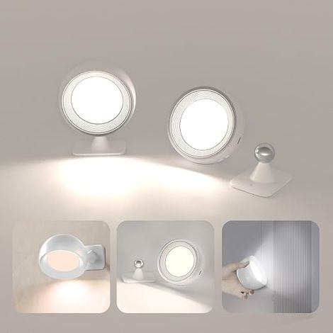 Lámpara de pared interior con batería, blanca