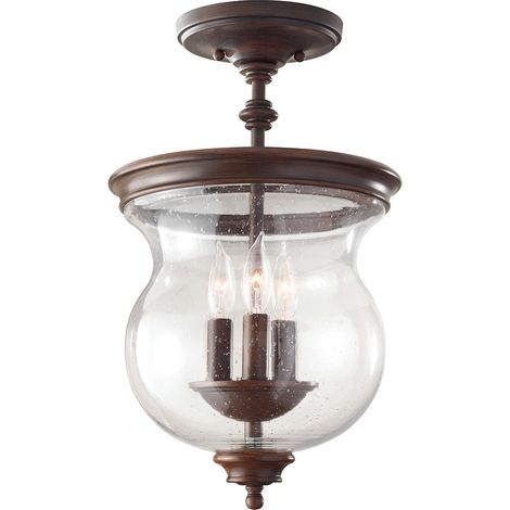 Elstead Pickering Lane - 3 Licht Semi Flush Deckenleuchte Antik Bronze, E14 (1/5)