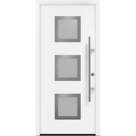 Hörmann Ecostar Haustür "ISOPRO Secur IPS 810S", verkehrsweiß (RAL 9016), 110 x 210 cm (B x H), DIN Rechts