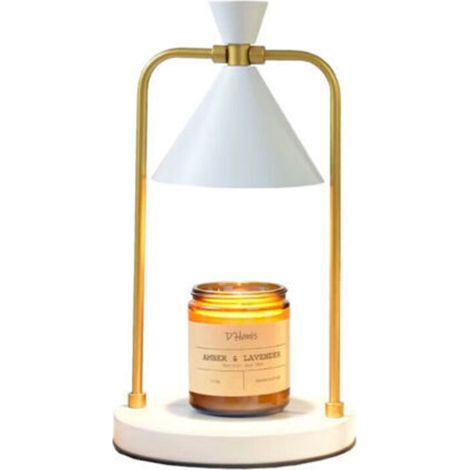 Lampe chauffe-bougie avec variateur, minuterie 2 heures, 4 heures et 8 heures, lumière de bougie à intensité variable, convient aux petites et grandes bougies, avec 2 ampoules de 35 W. (1/4)