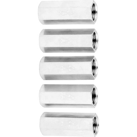 Clapet anti-retour pneumatique hexagonal externe en laiton, pièces de 1/4", vendues par paquets de 5 (CV-02) (1/5)