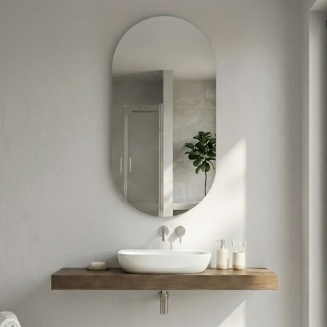 Specchio bagno ovale reversibile 62x110 cm filo lucido (1/4)