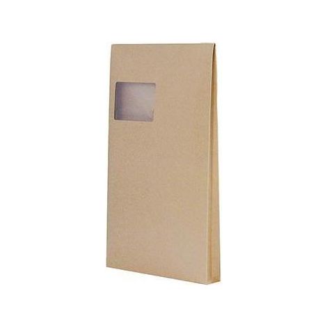Faltentasche DIN C4 229 x 324 mm (B x H) mit Fenster 130g/m² mit Haftklebung Papier natronbraun 25 St./Pack. (1/2)