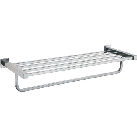 Square Shelf & Towel Rail Rack Chrome (1/2)