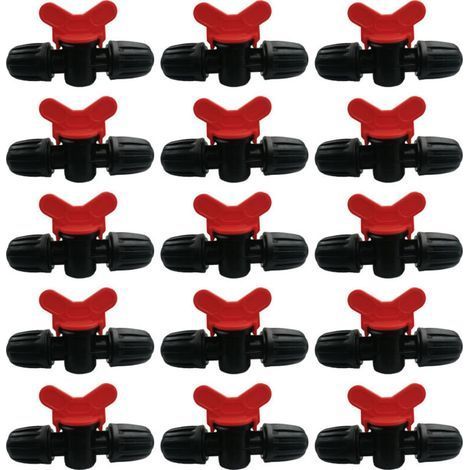 Thsinde15 Pièces Vanne Interrupteur Goutte à Goutte PE Tuyau d'Irrigation 16mm Verrou Barbelé Raccord Valve Connecteur Tuyau Barbelé Valve Jardin