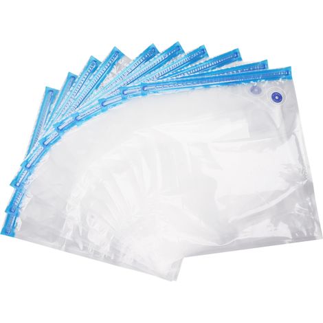 Lot de 10 sacs sous vide alimentaires inodores et peu encombrants, avec pompe, pour la maison et les supermarchés (34 x 30 cm). (1/5)