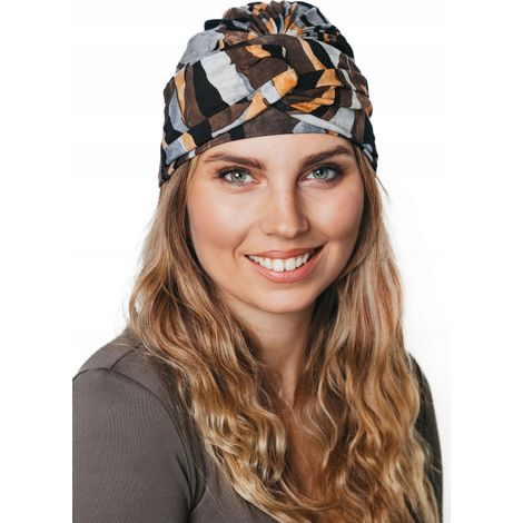 Sara 435, turbante tejido para mujer, sombrero con volantes, también después de la quimioterapia. (1/4)